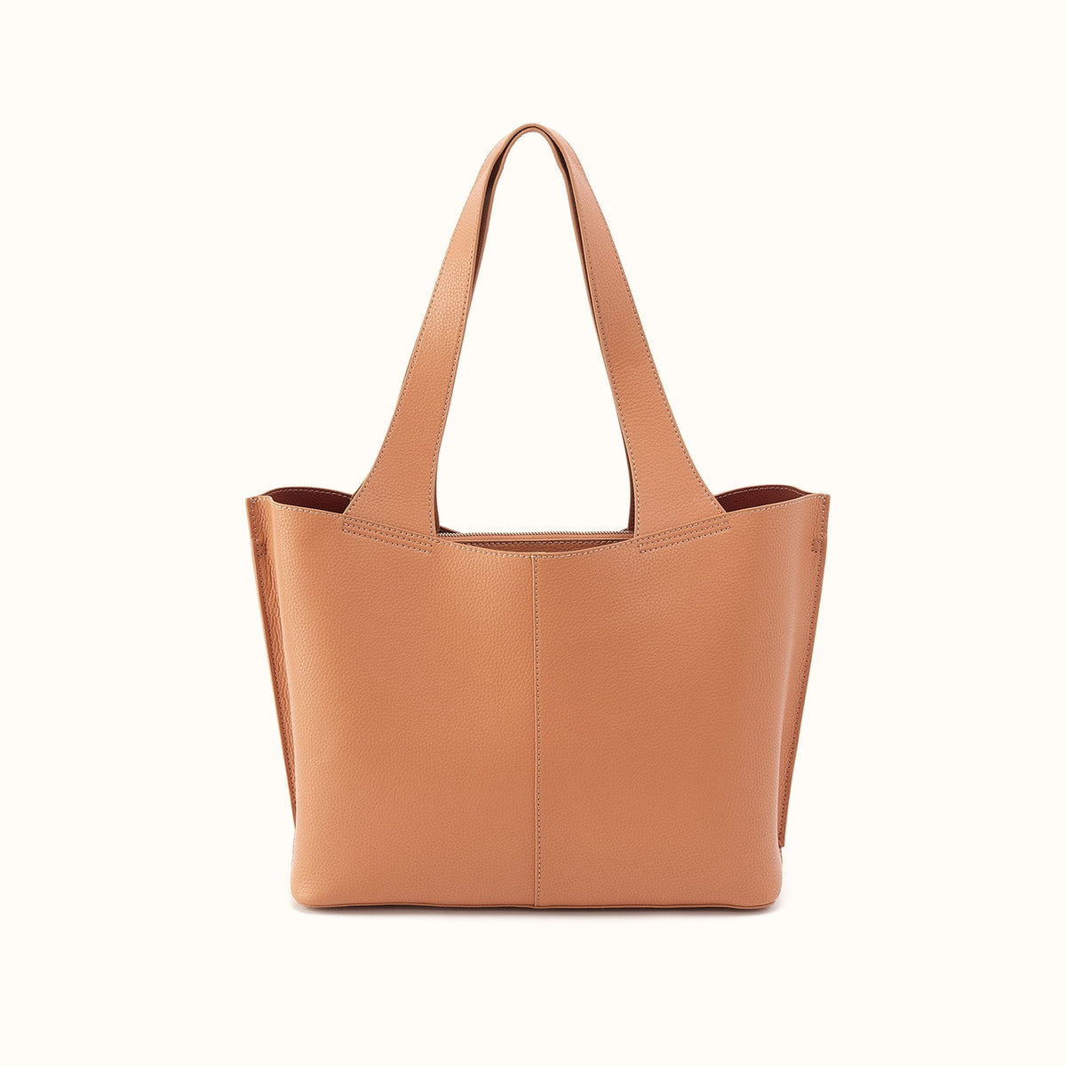 Vida Tote In Micro Pebbled Leather - Biscuit