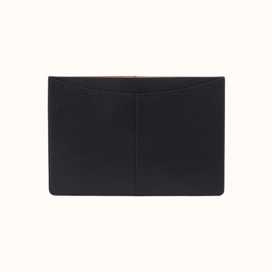 Vida Laptop Sleeve in Micro Pebbled Leather - Black