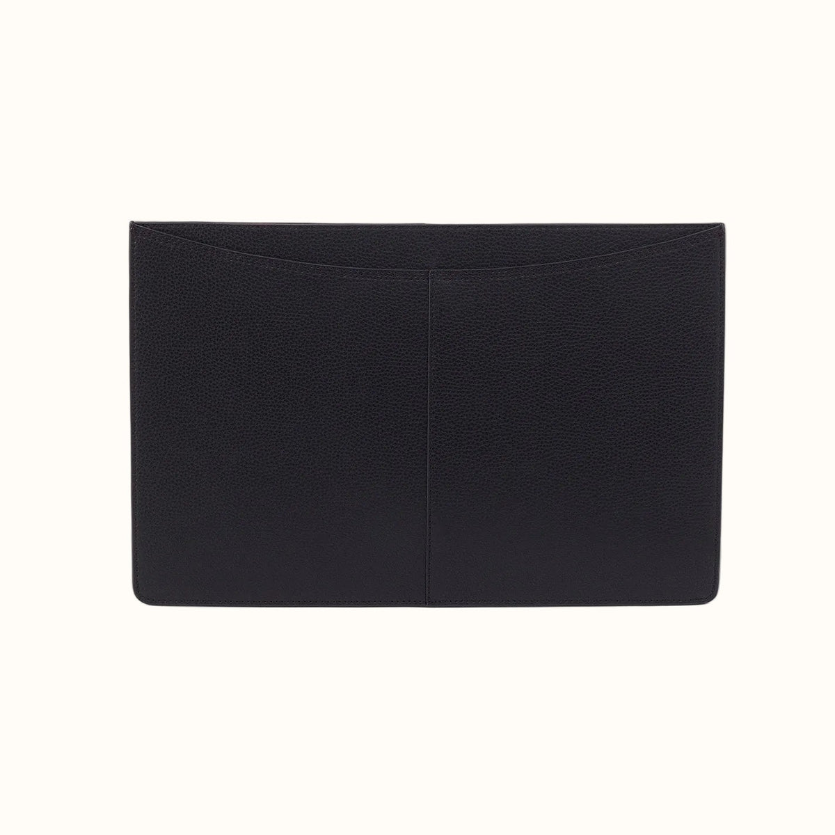 Vida Large Laptop Sleeve in Micro Pebbled Leather - Black
