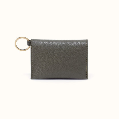Vida Card Case in Micro Pebbled Leather - Desert Palm