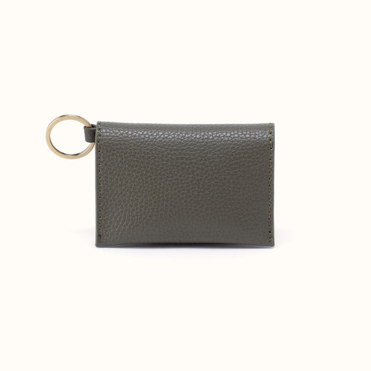 Vida Card Case in Micro Pebbled Leather - Desert Palm