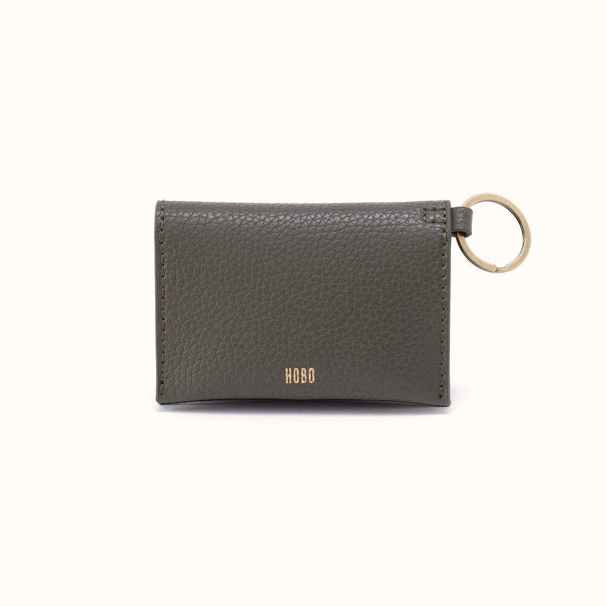 Vida Card Case in Micro Pebbled Leather - Desert Palm