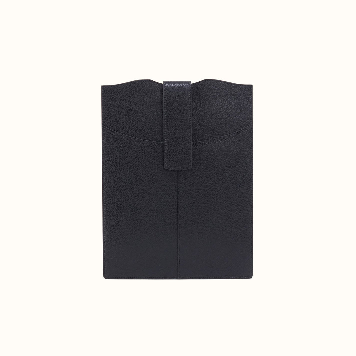Vida Vertical Laptop In Micro Pebbled Leather - Black