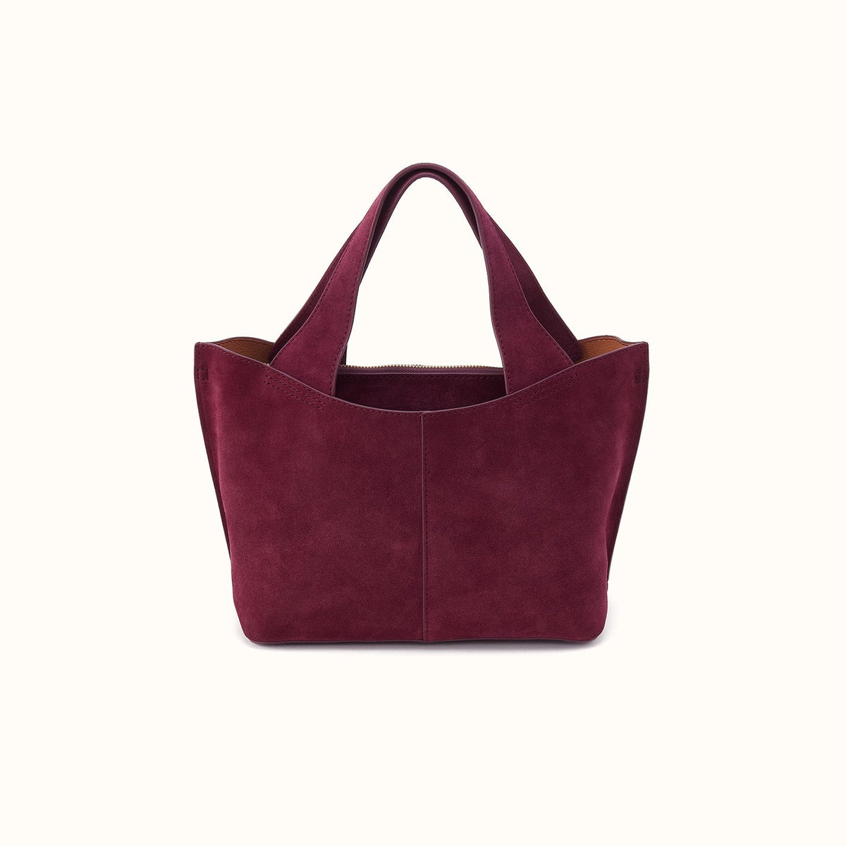 Vida Small Tote In Suede Leather - Port