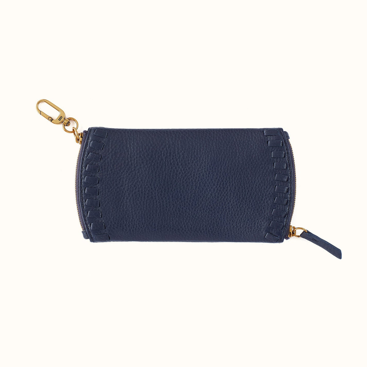 Spark Double Eyeglass Case In Pebbled Leather - Ink Navy