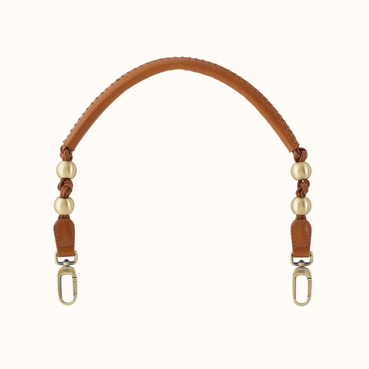 Tamborine Strap In Polished Leather - Truffle