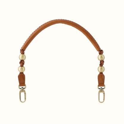 Tamborine Strap In Polished Leather - Truffle