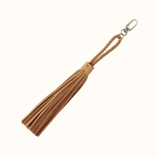 Ziggy Tassel In Buffed Leather - Whiskey