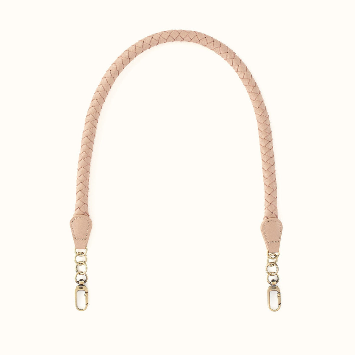 Skinny Braid Strap In Pebbled Leather - Stonewash