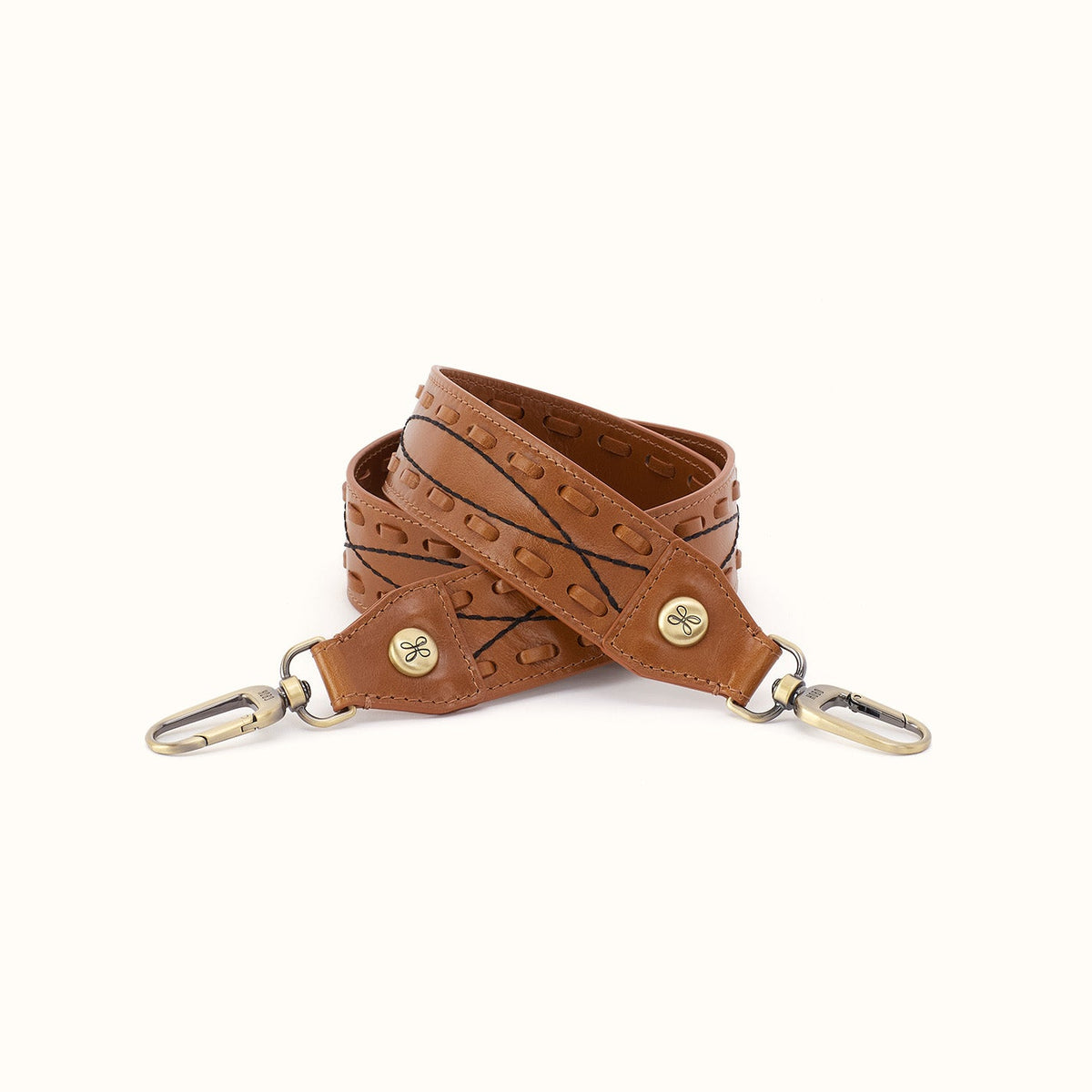 Country Road Guitar Strap in Polished Leather - Truffle