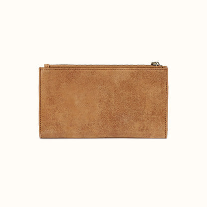 Jill Large Bifold Wallet In Buffed Leather - Whiskey