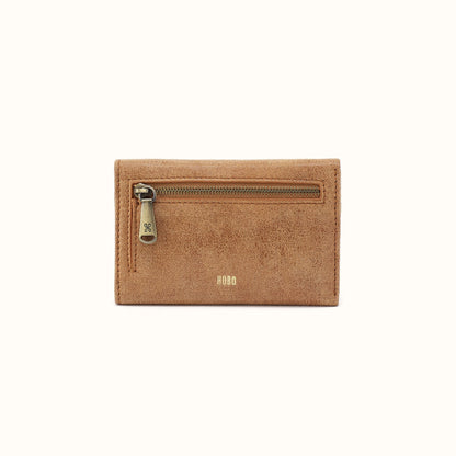 Jill Trifold Wallet In Buffed Leather - Whiskey