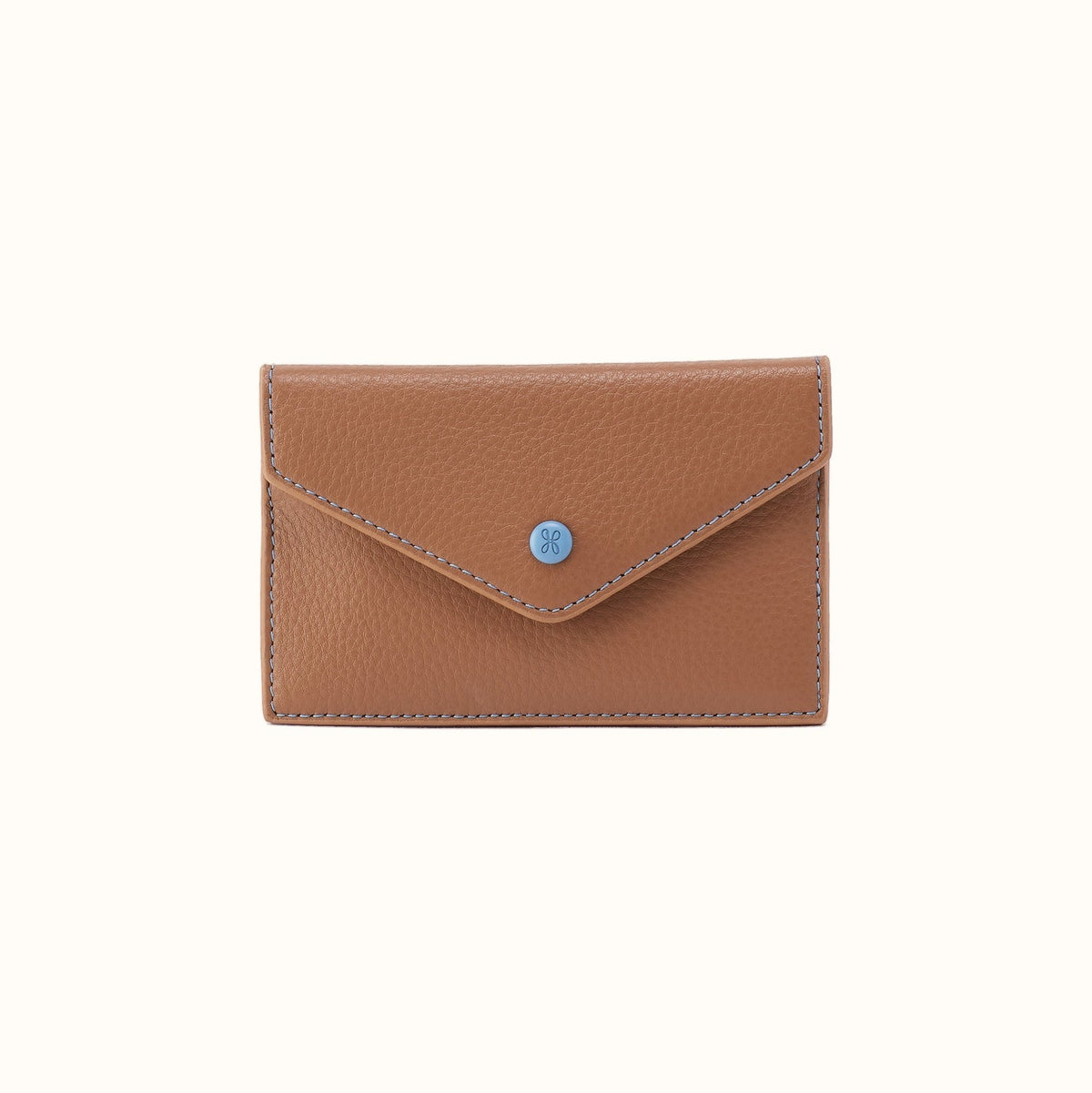 Goldie Card Case In Pebbled Leather - Brown Sugar