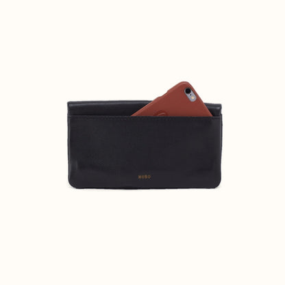Lumen Continental Wallet In Cloud Leather - Black