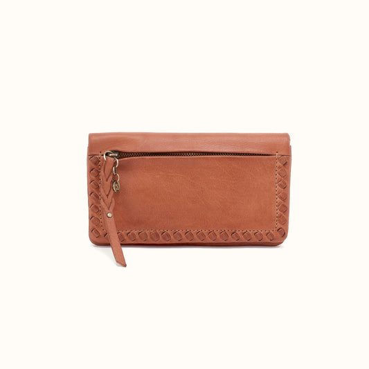 Lumen Continental Wallet in Washed Leather - Harvest Wheat