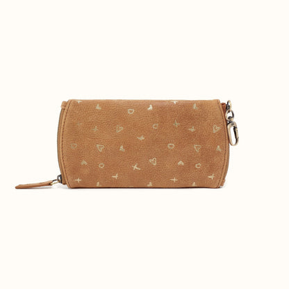 Spark Double Eyeglass Case In Buffed Leather - Whiskey