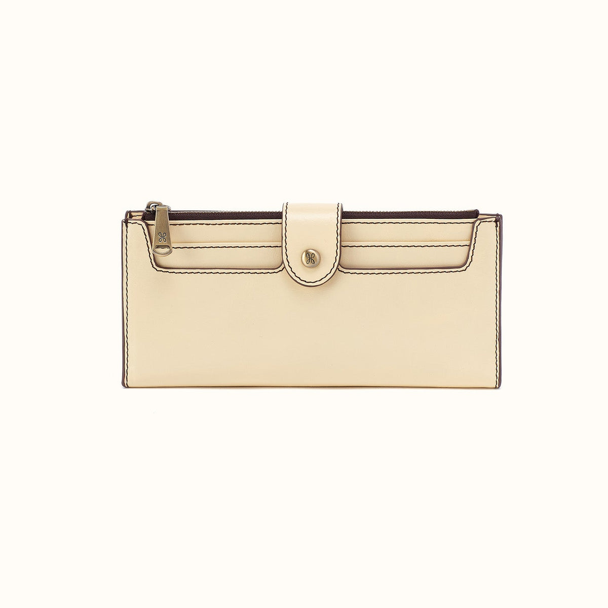 Dunn Continental Wallet in Polished Leather - Butter Yellow