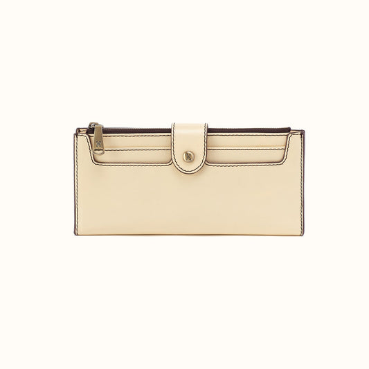 Dunn Continental Wallet in Polished Leather - Butter Yellow