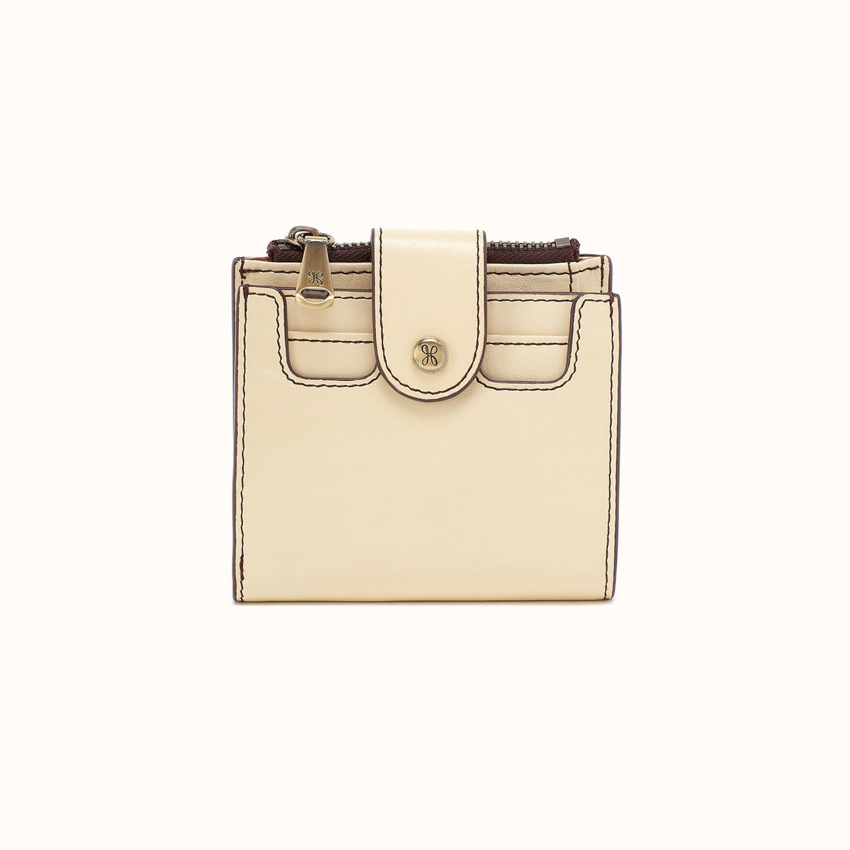 Dunn Mini Wallet in Polished Leather - Butter Yellow