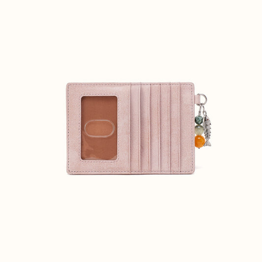 Euro Slide Card Case in Buffed Leather - Blossom