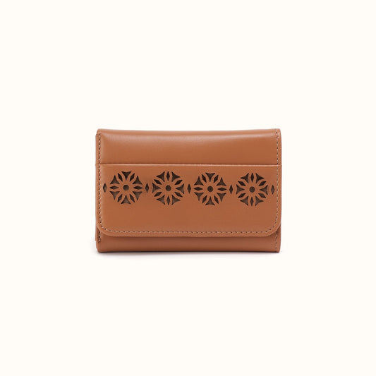 Jill Trifold Wallet in Sun-Perf Leather - Canyon Petal