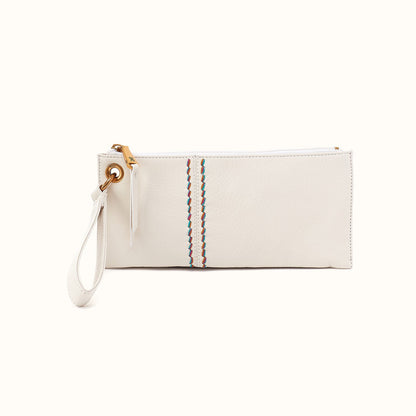 Vida Wristlet in Pebbled Leather - Coastal Cloud