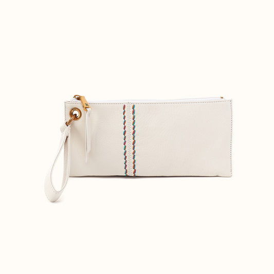 Vida Wristlet in Pebbled Leather - Coastal Cloud