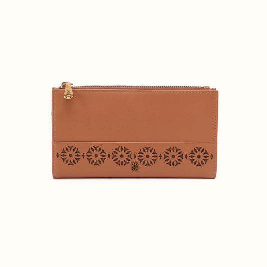 Jill Large Bifold Wallet in Sun-Perf Leather - Canyon Petal