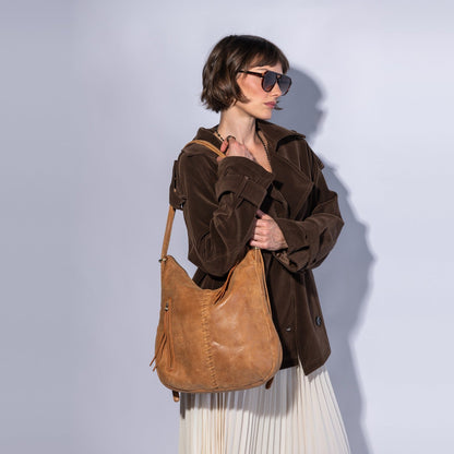 Merrin Convertible Backpack In Buffed Leather - Whiskey