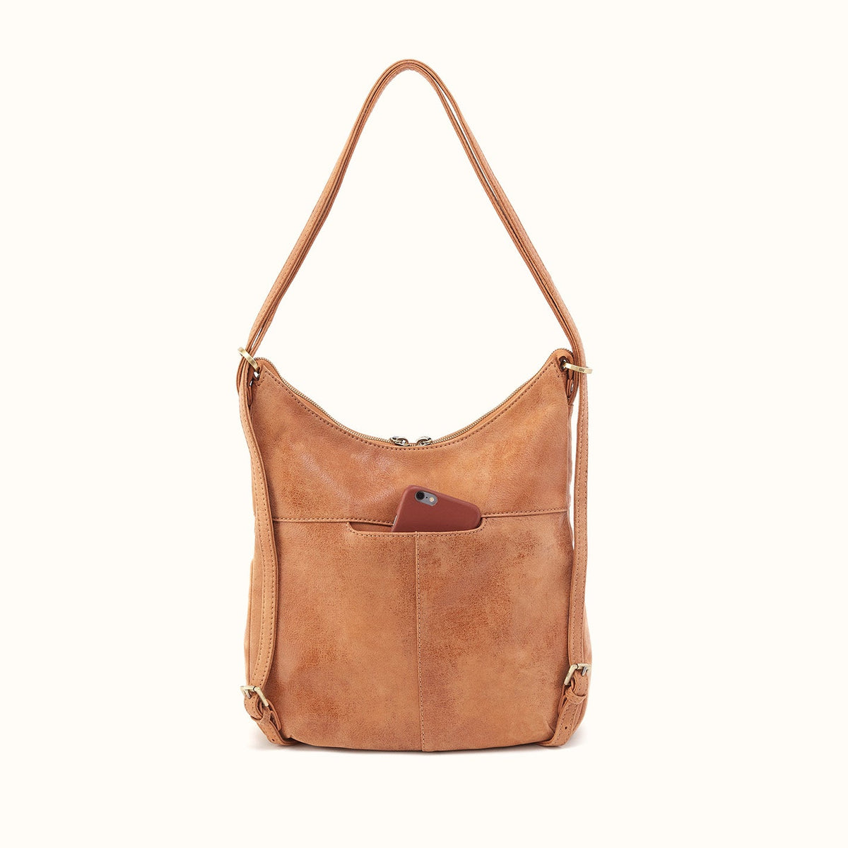 Merrin Convertible Backpack In Buffed Leather - Whiskey