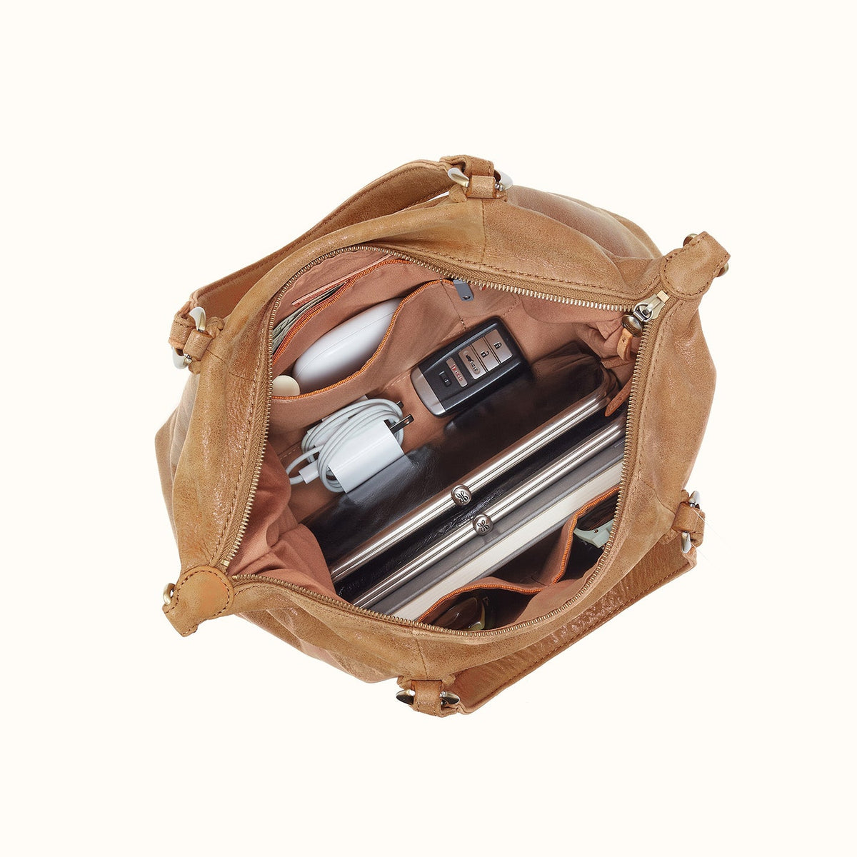 Harley Satchel In Buffed Leather - Whiskey