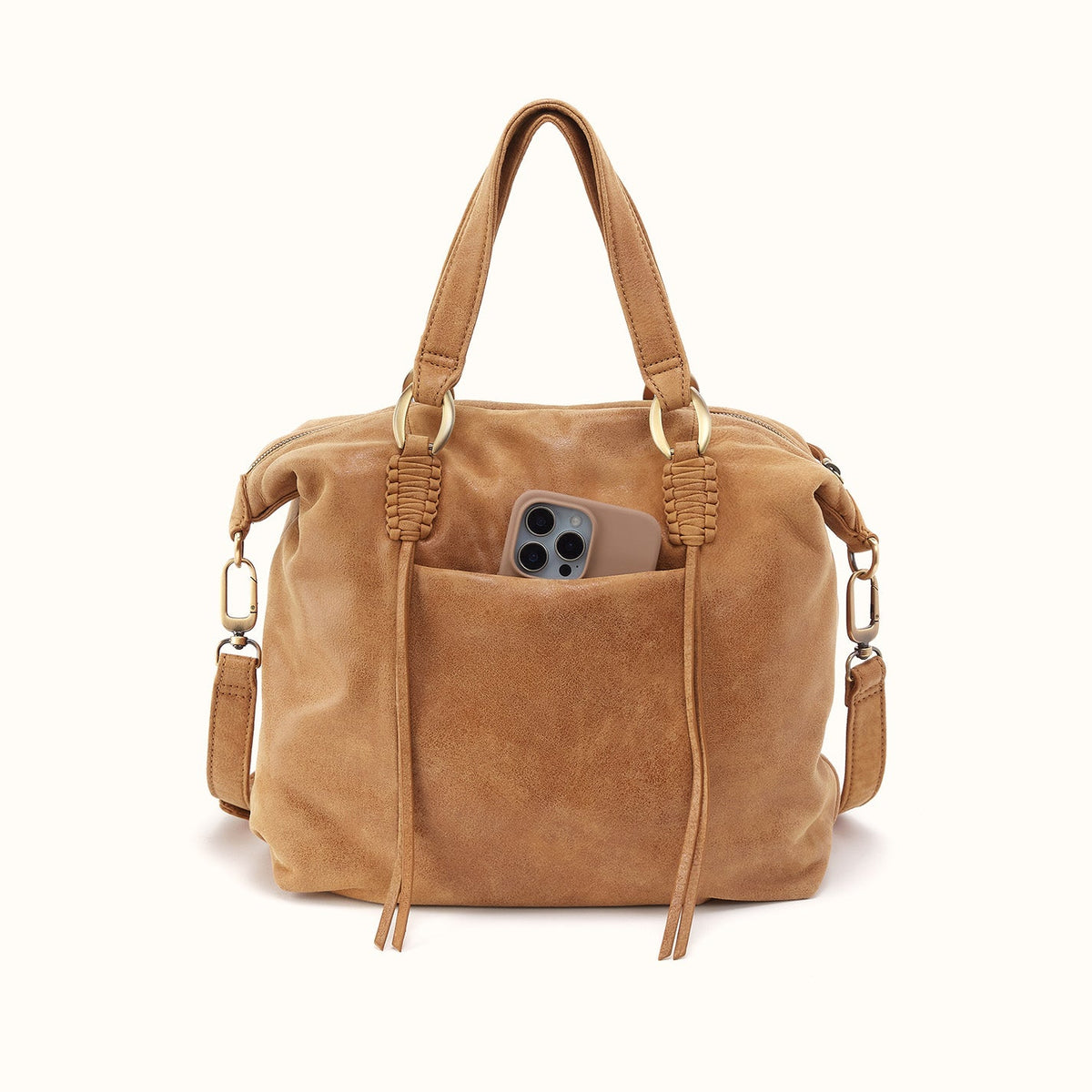 Harley Satchel In Buffed Leather - Whiskey