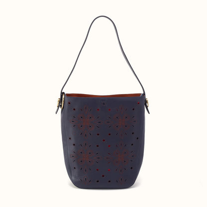 Catalina Hobo In Smooth Leather - Navy