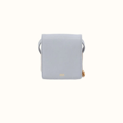 Fern Wallet Crossbody In Pebbled Leather - Blue Pearl