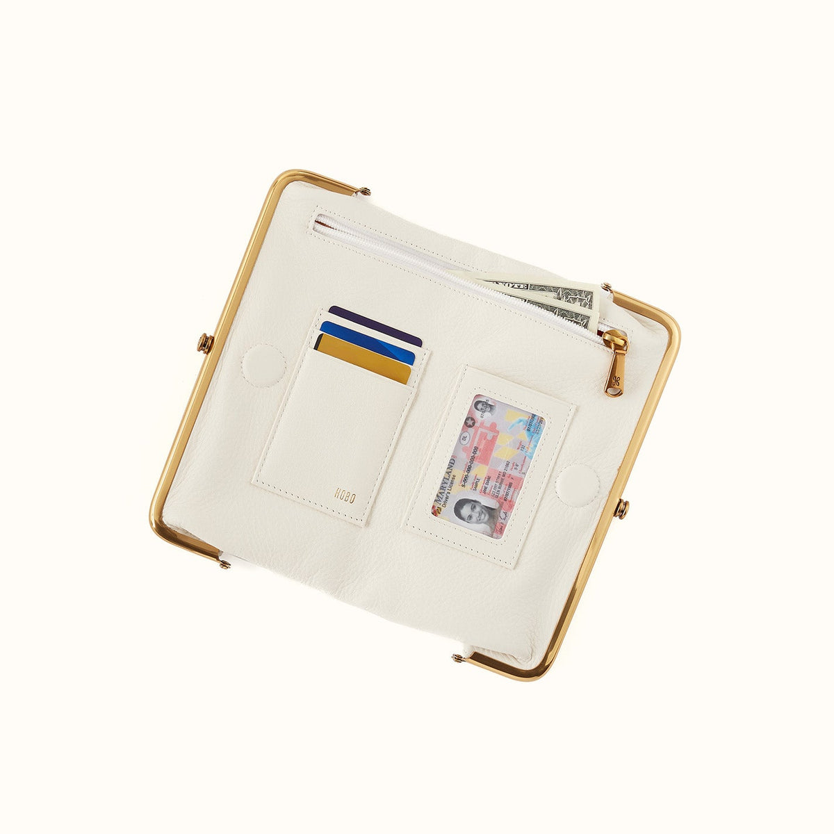 Lauren Clutch-Wallet in Pebbled Leather - Coastal Cloud