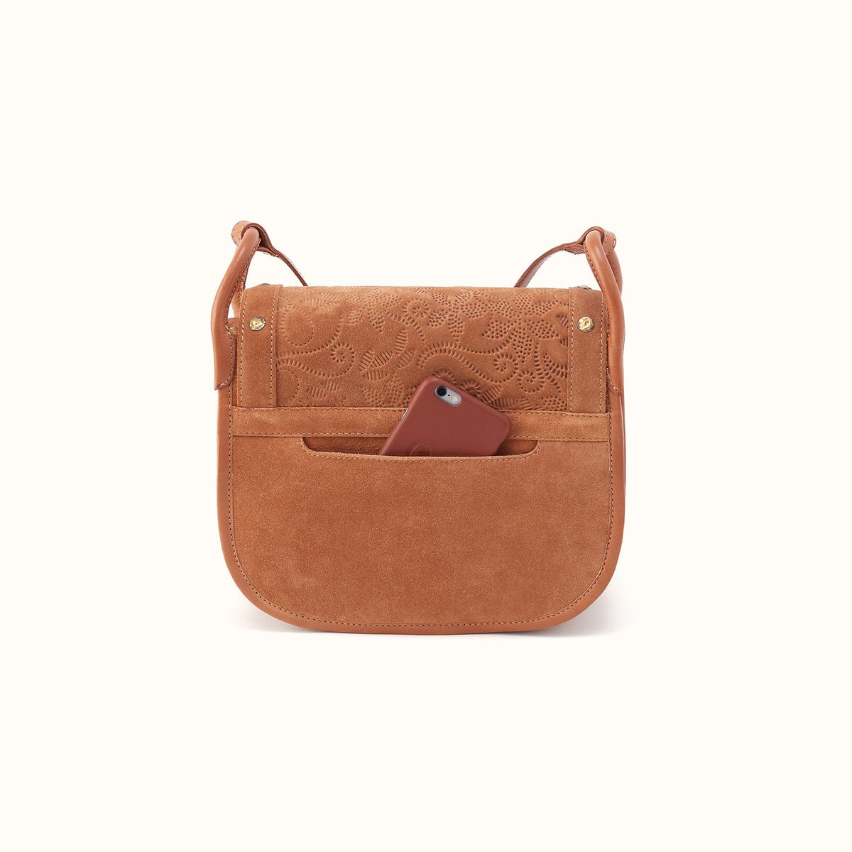 Kiva Large Crossbody in Suede Leather - Barley