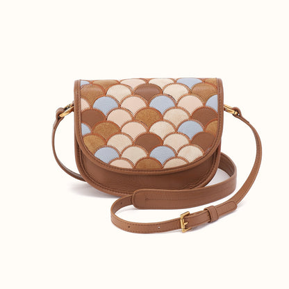 Kiva Small Crossbody In Pebbled Leather - Timber Brown