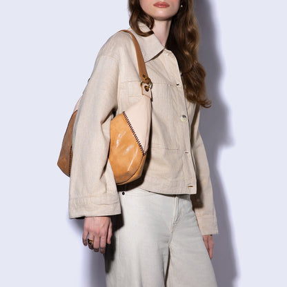 Opal Shoulder In Pebbled Leather - Timber Brown