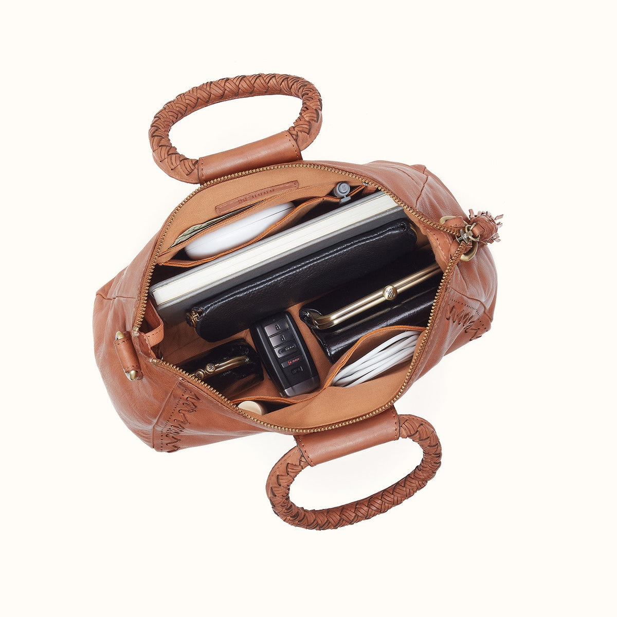 Sheila Medium Satchel in Washed Leather - Harvest Wheat