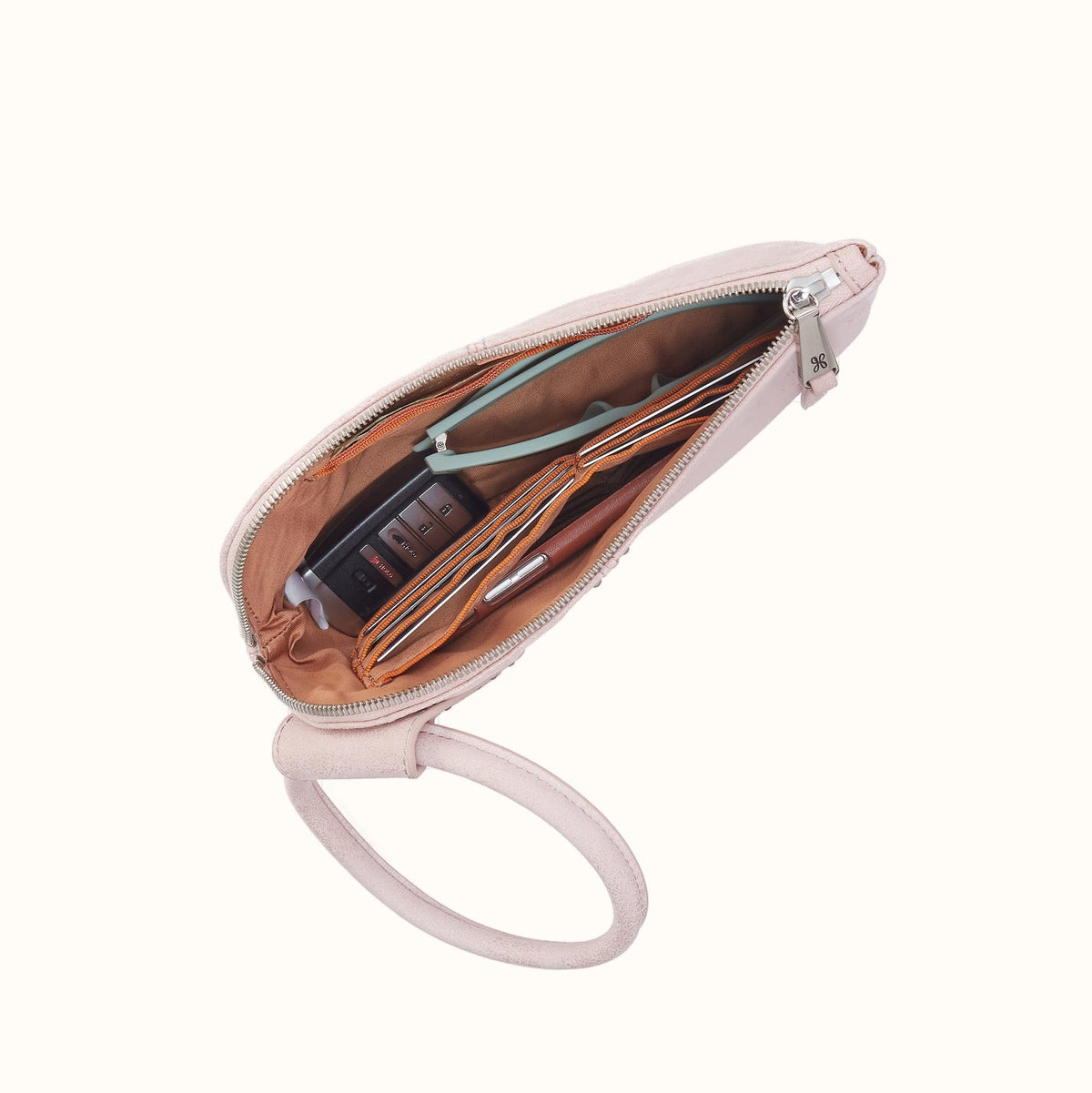 Sable Wristlet In Buffed Leather - Blossom