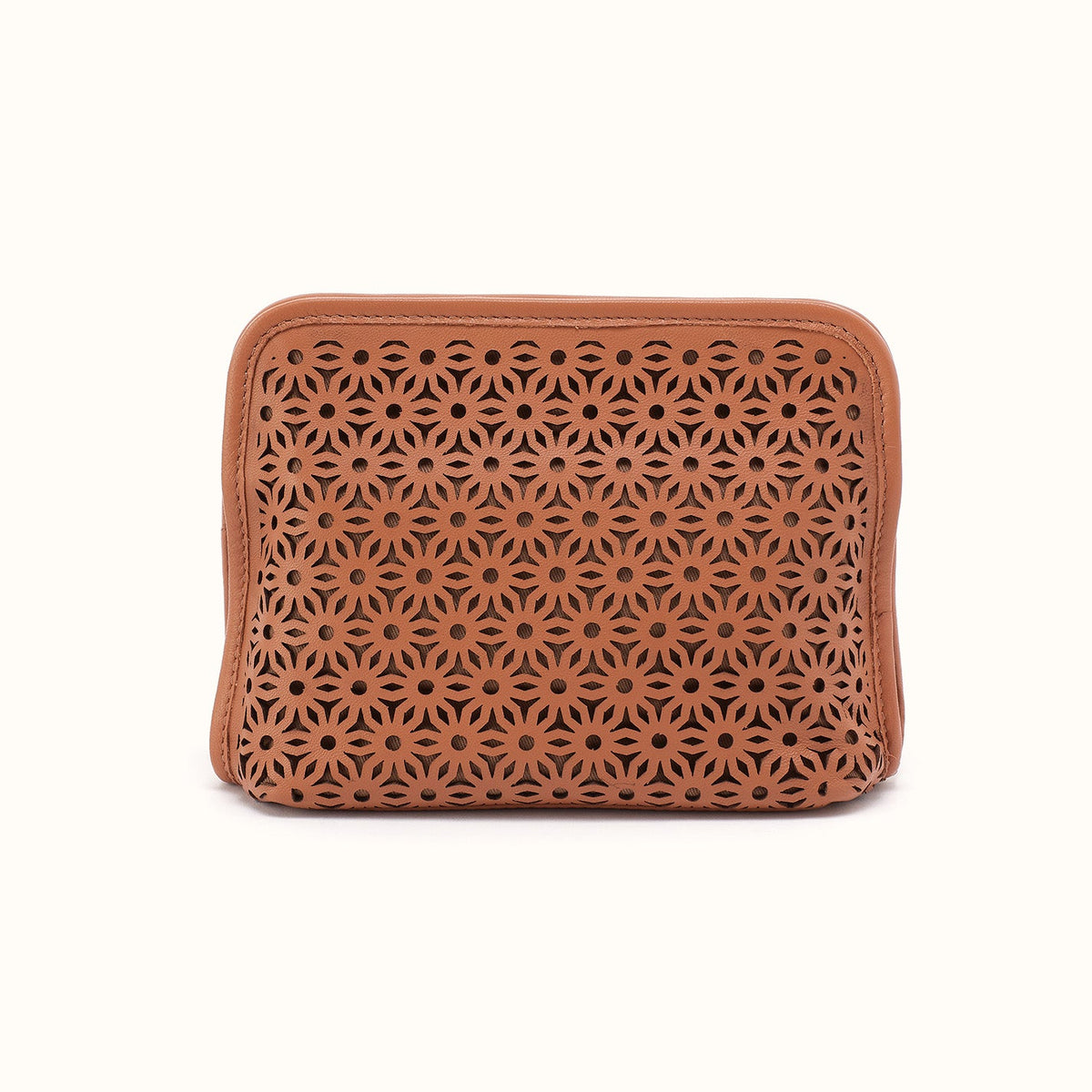 Beauty Cosmetic Pouch in Sun-Perf Leather - Canyon Petal
