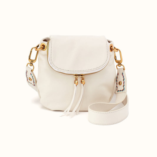 Fern Zip-Flap Crossbody in Pebbled Leather - Coastal Cloud