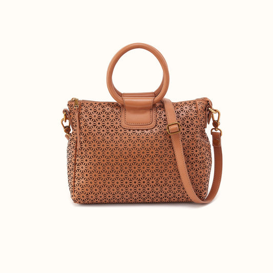 Sheila Medium Satchel in Sun-Perf Leather - Canyon Petal