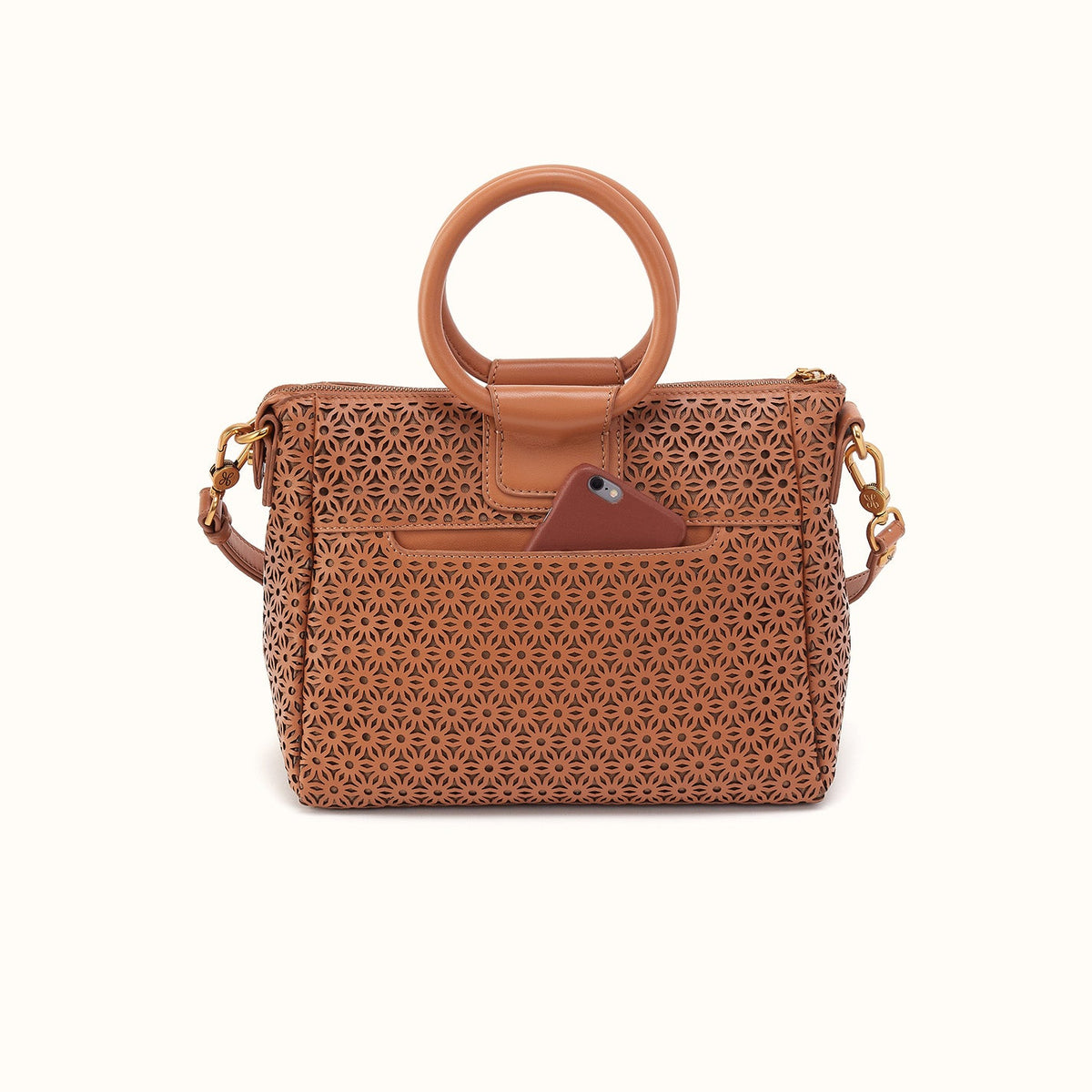 Sheila Medium Satchel in Sun-Perf Leather - Canyon Petal