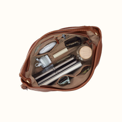 Harley Hobo In Washed Leather - Kindling Brown