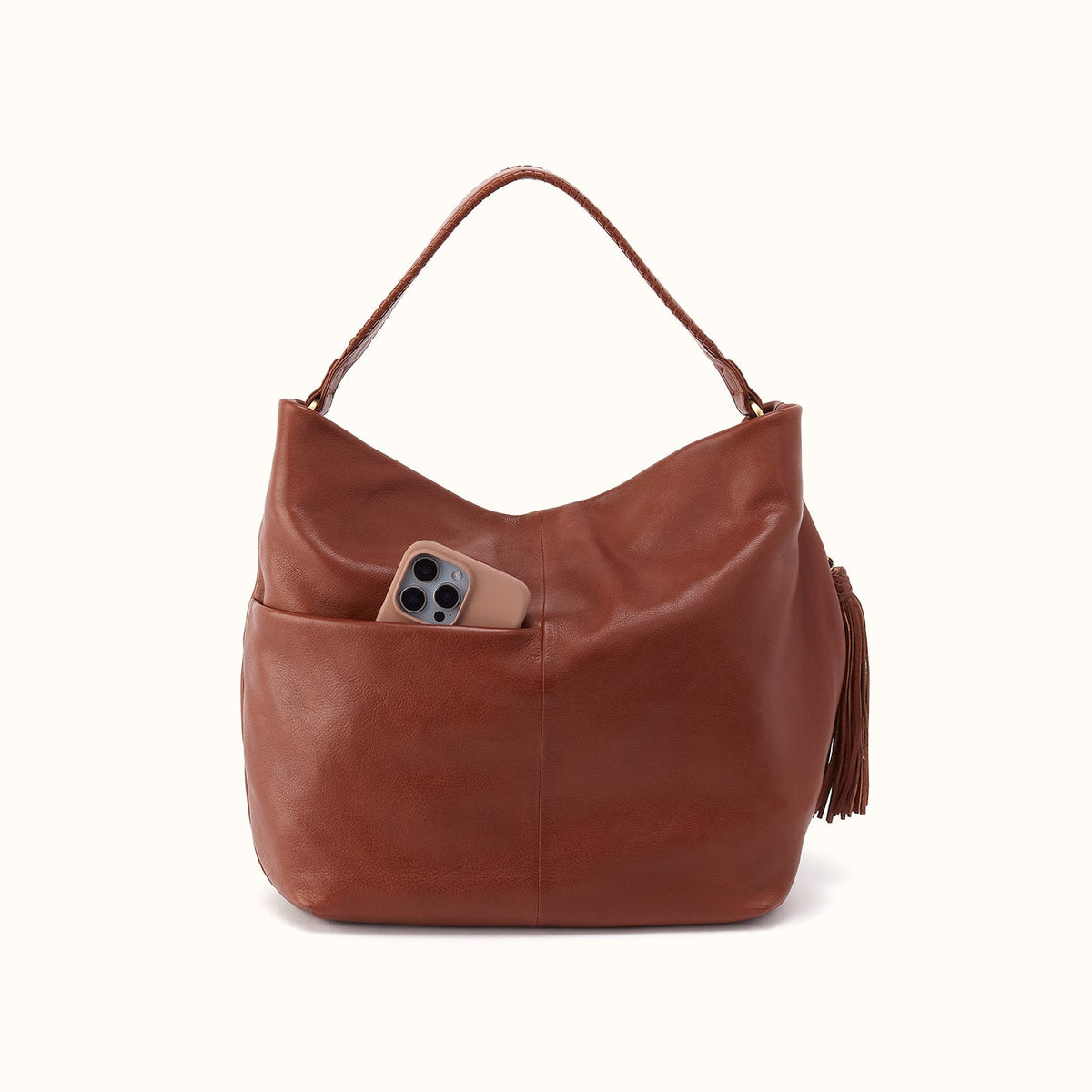 Harley Hobo In Washed Leather - Kindling Brown