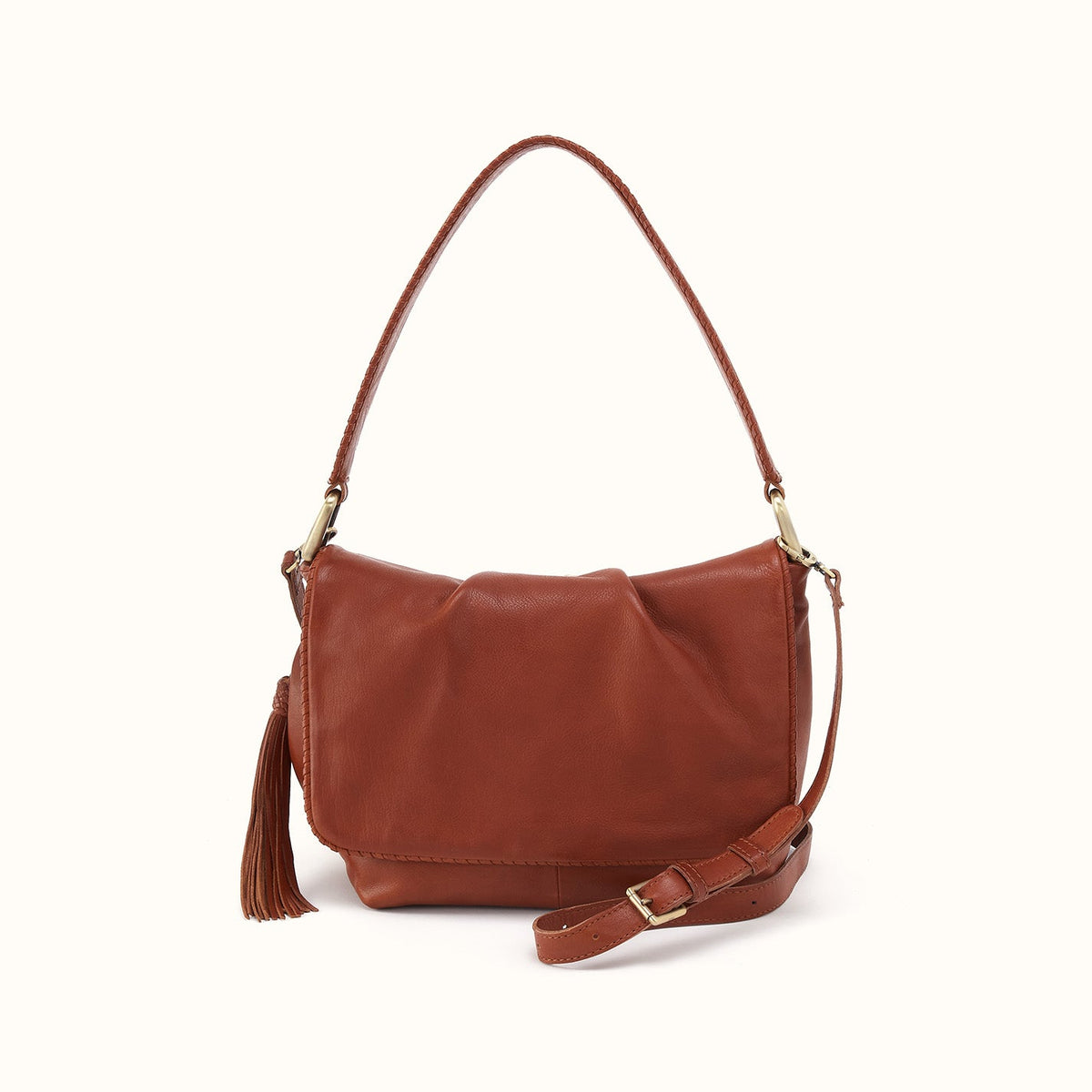 Harley Convertible Shoulder In Washed Leather - Kindling Brown