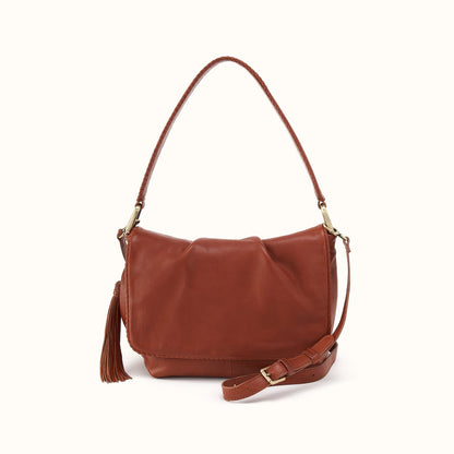 Harley Convertible Shoulder In Washed Leather - Kindling Brown