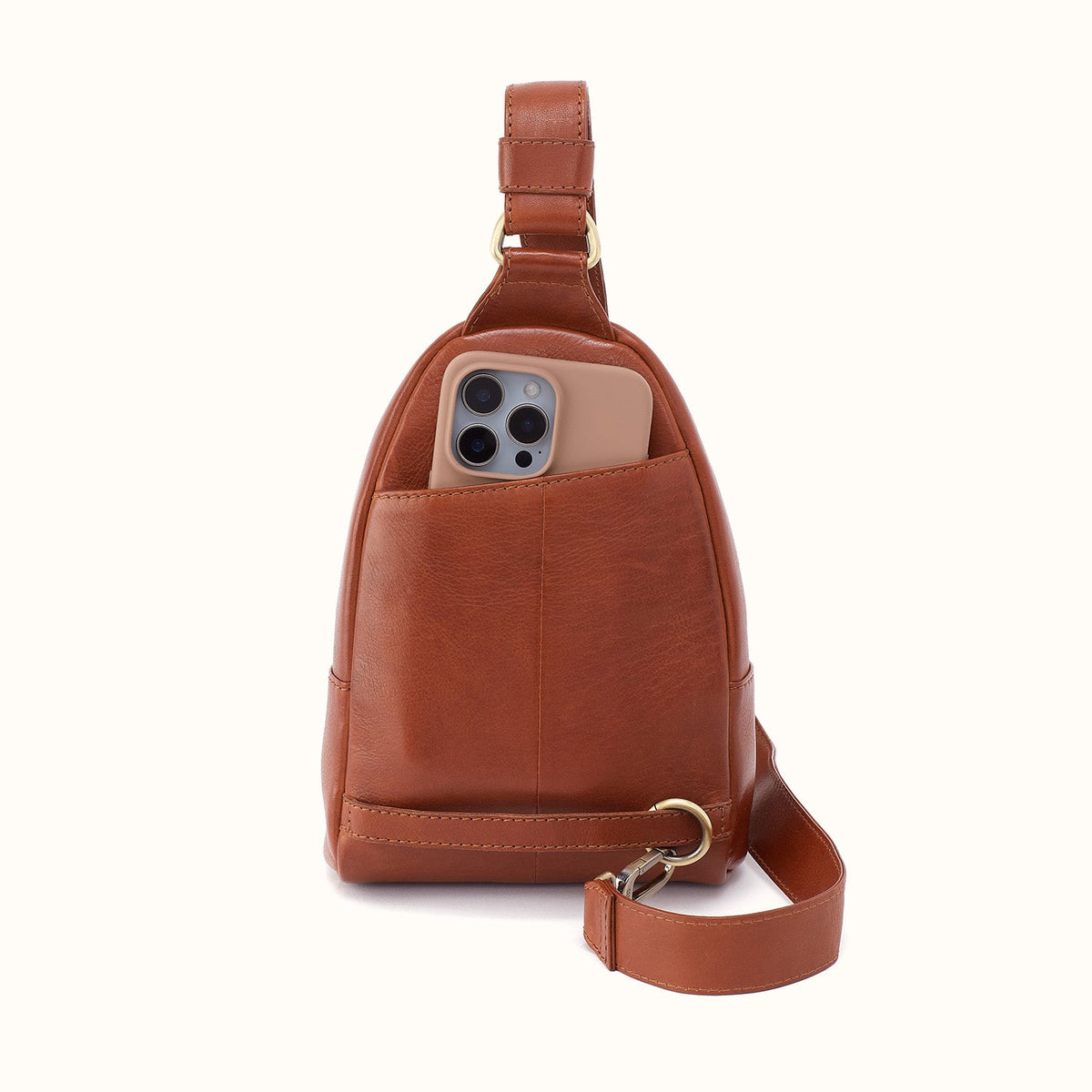 Fern Sling In Washed Leather - Kindling Brown