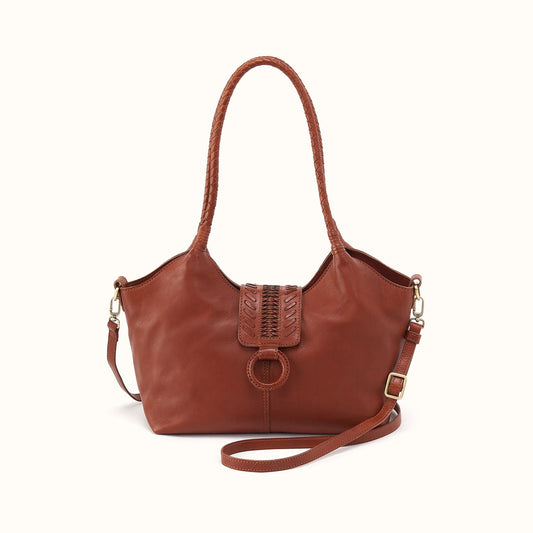 Foundery Small Tote In Washed Leather - Kindling Brown